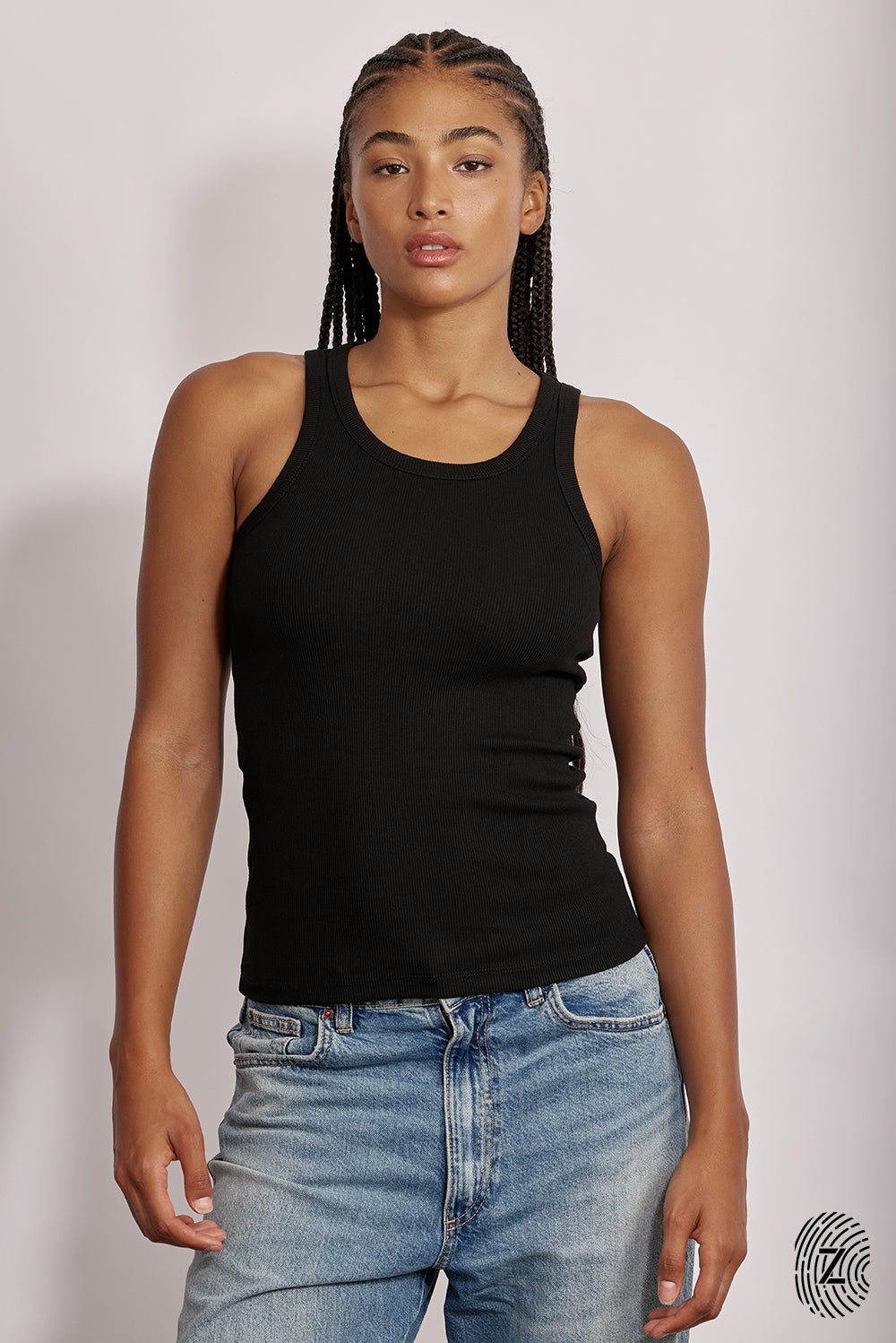 גופיית סבא בטקסטורת ריב - בגוון שחור מקולקציית touch