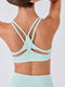 FABRIC: 4 WAY STRETCH FABRIC.טופ מבד 4 כיוונים המתקדם ביותר שלנו, אשר מאופיין באלסטיות ניכרת לאורך כל ארבעת הצירים הראשיים, הבגד עוקב בצורה מושלמת אחר תנועות הגוף ומבטיח חופש פעולה מירבי.גזרה קלאסית קצרה ומחמיאה.הטופ בשילוב כתפיות דקות ורצועות מחמיאות בגב.הטופ עם ריפוד נשלף.גוון מנטה.