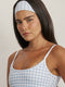HAIRBANDסרט לשיער ברוחב 6 ס״מ.בשילוב של סיליקון פנימי (מונע החלקה).דפוס משבצות תכלת/לבן.לוגו פנימי Z.הסרט מבד FOUR WAY STRETCH.