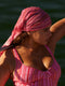 SWIM CLUB BY SAPIR AVISROR'S TOUCHבנדנה מבד שקפקף.בהדפס פסים ורוד .