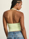 ADEL'S WORLD FABRIC: CLOUD+ MADE FOR EVERYDAY WEAR גופיית קולר מיועדת לאימונים וליום-יום. גב פתוח. הגופייה בשילוב ריפוד נשלף ושכבה פנימית. גוון מנטה.