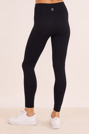 טייץ ללא תפר ארוך, בגוון שחור, גזרה גבוהה