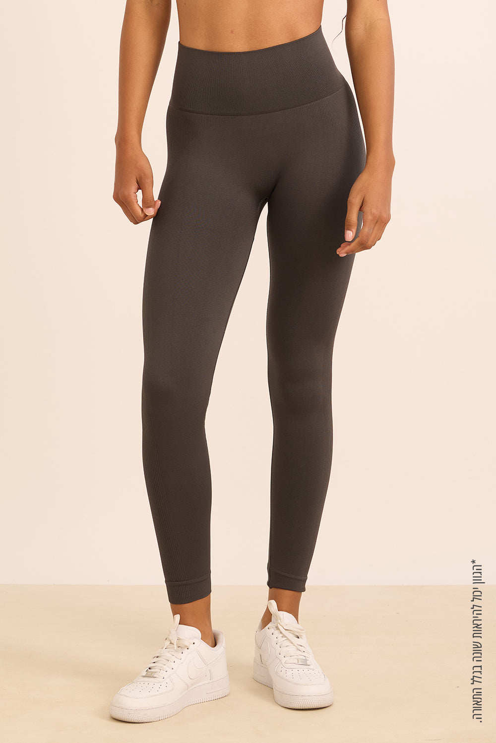 טייץ ארוך מבד seamless ללא תפר בגוון אפור