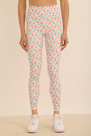 קולקציה בעיצובה של אדל בספלוב - טייץ מבד 4 כיוונים ארוך עם סיומת הדוקה, בהדפס פרחוני.