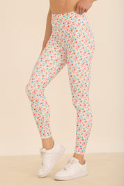 קולקציה בעיצובה של אדל בספלוב - טייץ מבד 4 כיוונים ארוך עם סיומת הדוקה, בהדפס פרחוני.