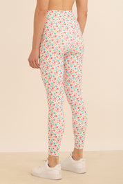 קולקציה בעיצובה של אדל בספלוב - טייץ מבד 4 כיוונים ארוך עם סיומת הדוקה, בהדפס פרחוני.