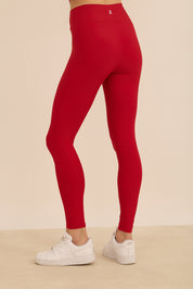 קולקציה בעיצובה של אדל בספלוב - טייץ מבד 4 כיוונים ארוך עם סיומת הדוקה, בגוון בורדו