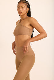 קולקציית אדל - טופ בשילוב רשת, מבד 4 כיוונים בגוון מוקה , תמונה צד