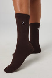 Z SOCKSזוג גרביים בגוון חום.לוגו Z בגוון לבן.מידה: ONE SIZE