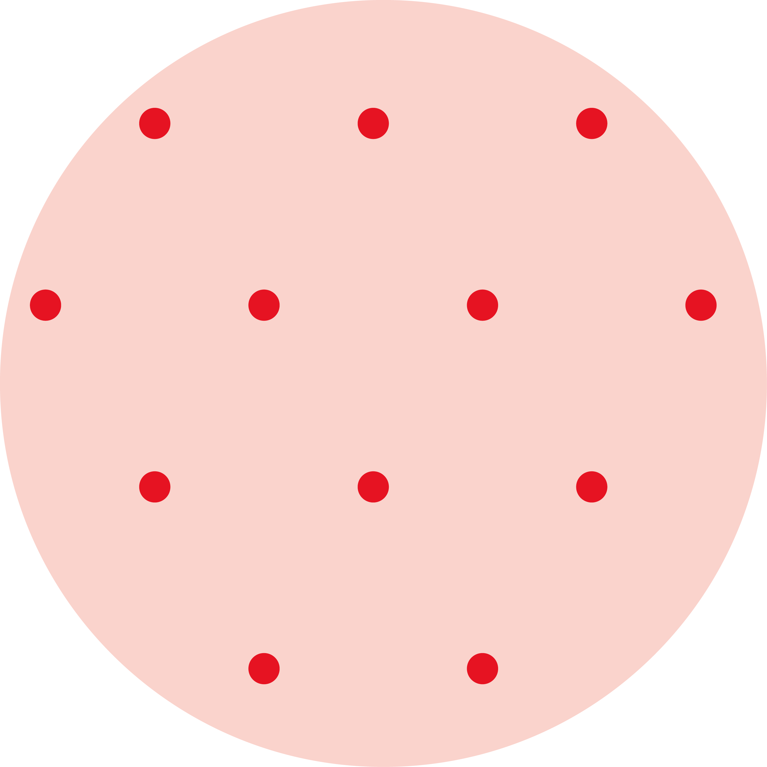 עיגול צבע - נקודות אדומות על בסיס ורוד