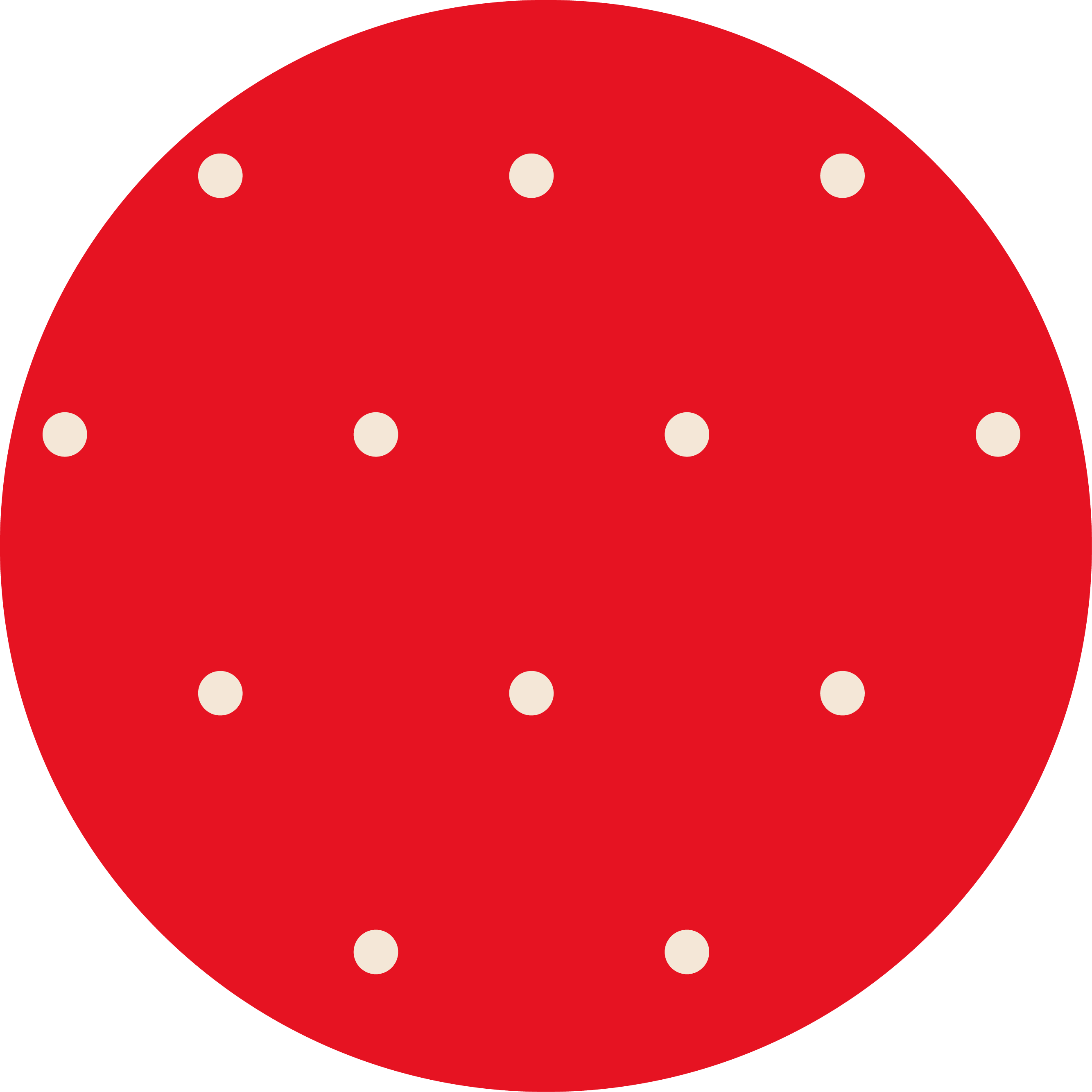 עיגול צבע - נקודות ורודות על בסיס אדום