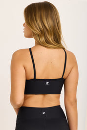 קולקציית אדל - טופ בשילוב רשת, מבד 4 כיוונים בגוון שחור , תמונה אחורית 