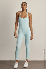 אוברול ארוך מבד POLYAMIDE בגוון תכלת, בשילוב של ריפוד נשלף מהקולקציה בעיצובה של אדל בספלוב